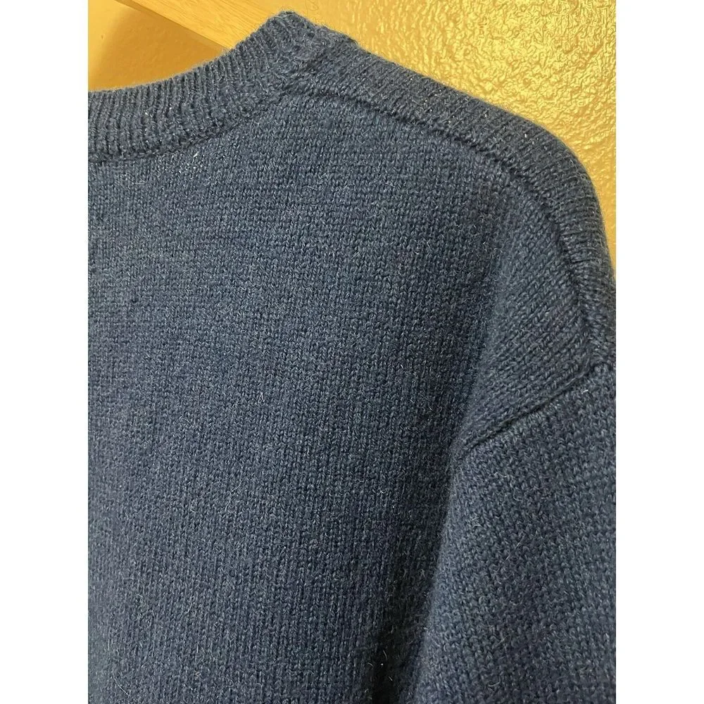 Pendleton Sweater Royal Blue Grandpa 100 Wool Washable Shetland Adult Mens Large